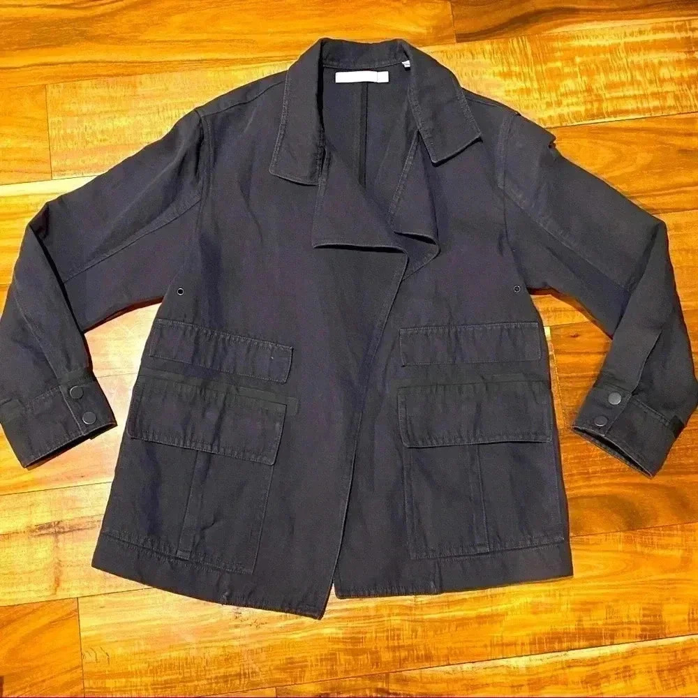Vince Cotton & Linen Navy Utility Jacket Size XS​​
